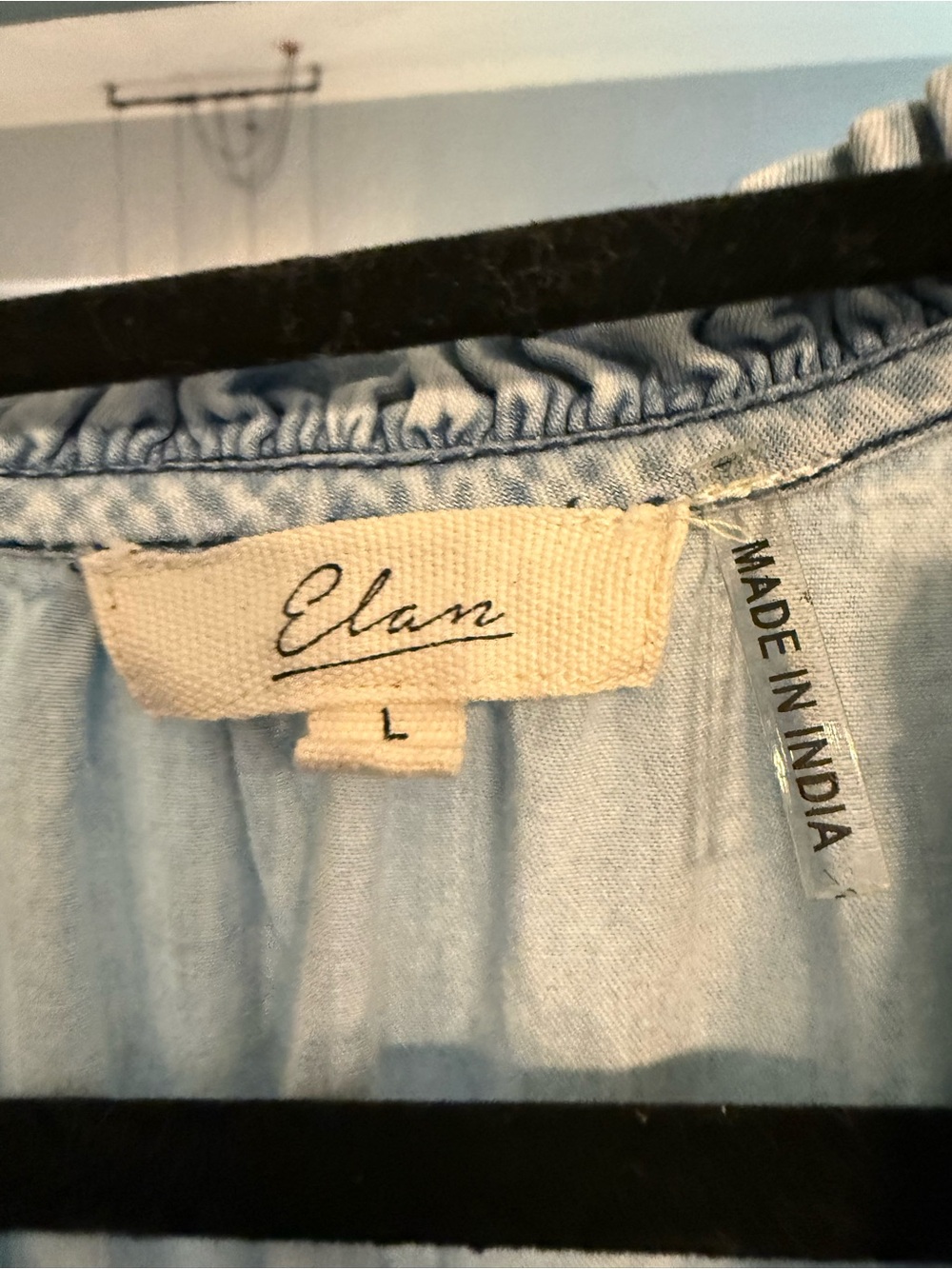 Elan Light Blue Ruffle-Trim Denim Dress - Picture 2 of 2
